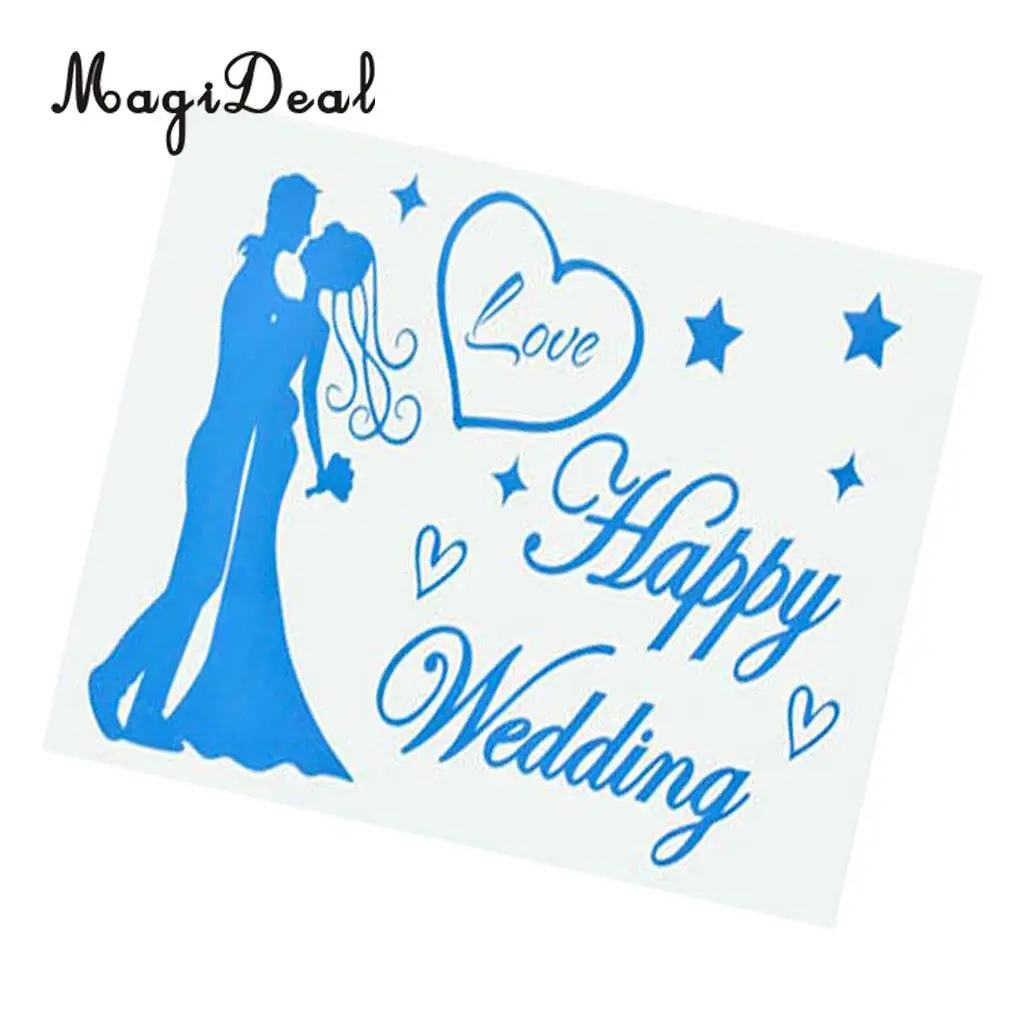 Romantic Happy Wedding Stickers Decal Jumbo Clear Bobo Balloons DIY Decorations