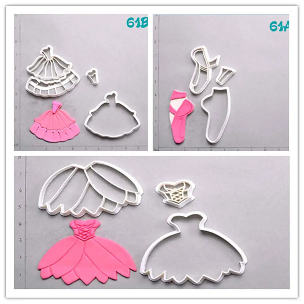 

Ballet Dress Cookie Cutter Set Custom Made 3D Printed Fondant Cake Cutter Kitchen Accessories Cake Decoration Tools Biscuit Mold
