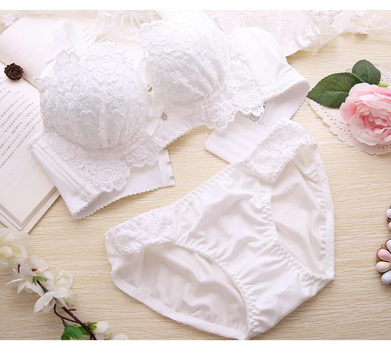 Push Up Bra Set Sexy Lingerie Underwear Women Panties And Bralette Underclothes Female Underwear  Embroidery Cotton Bralet Set cheap underwear sets