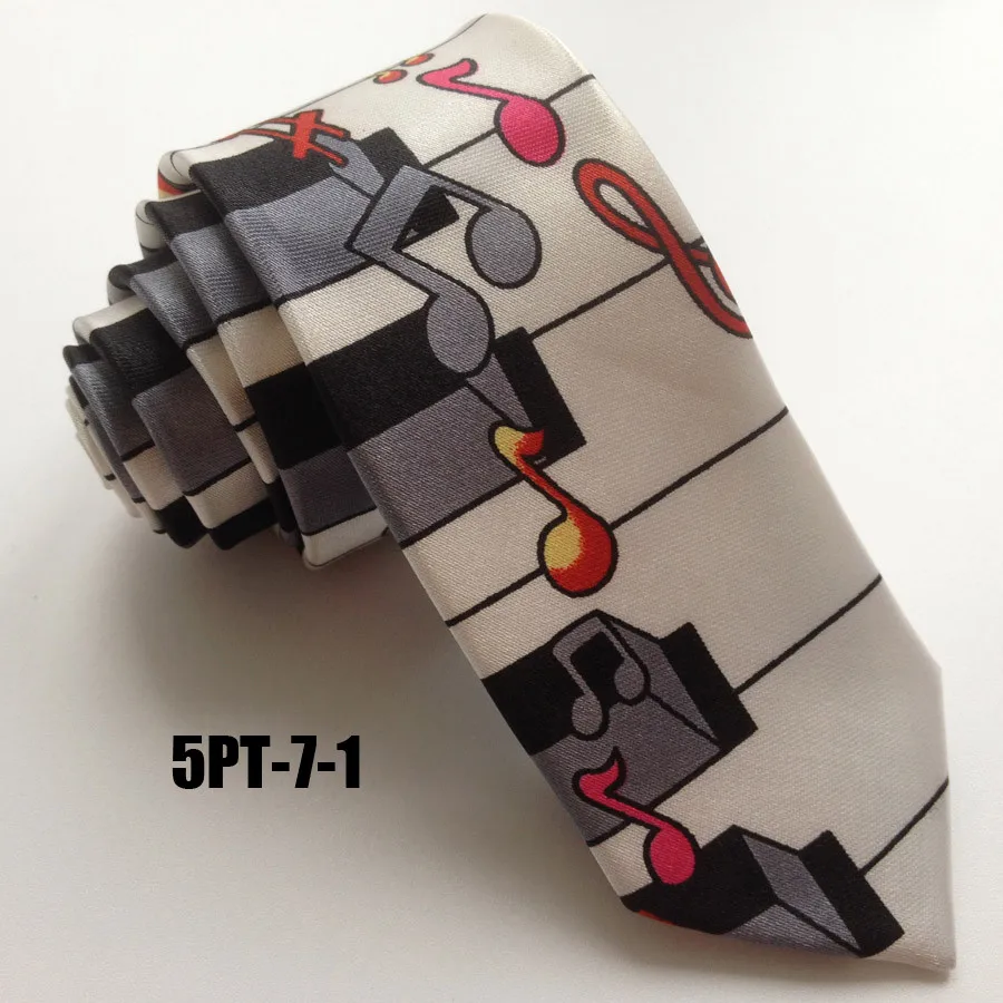 

Unique Design Piano Ties Musical Notes Necktie 2" Skinny Gravatas Wholesale