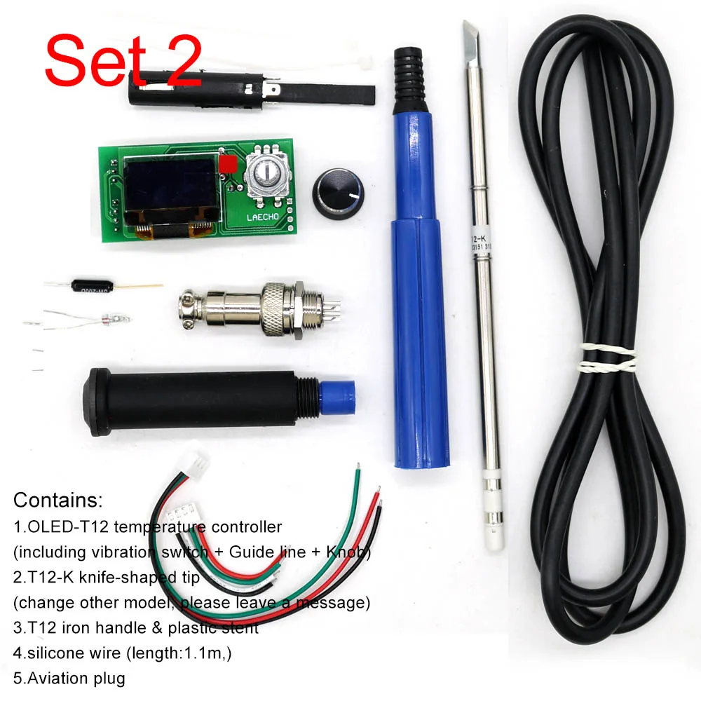 portable arc welder T12 STC-OLED soldering Station iron DIY parts kits T12-952 Digital Temperature Controller Soldering iron with Metal case hot stapler plastic