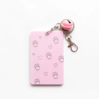 Coloffice Pink Girl Heart Series Card Holder Students Bus Card Protective Sleevel Cute Cartoon Stationery School Supplies 1PC