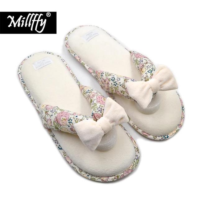 Millffy Summer SPA Thong Slipper japanese Floral slippers With