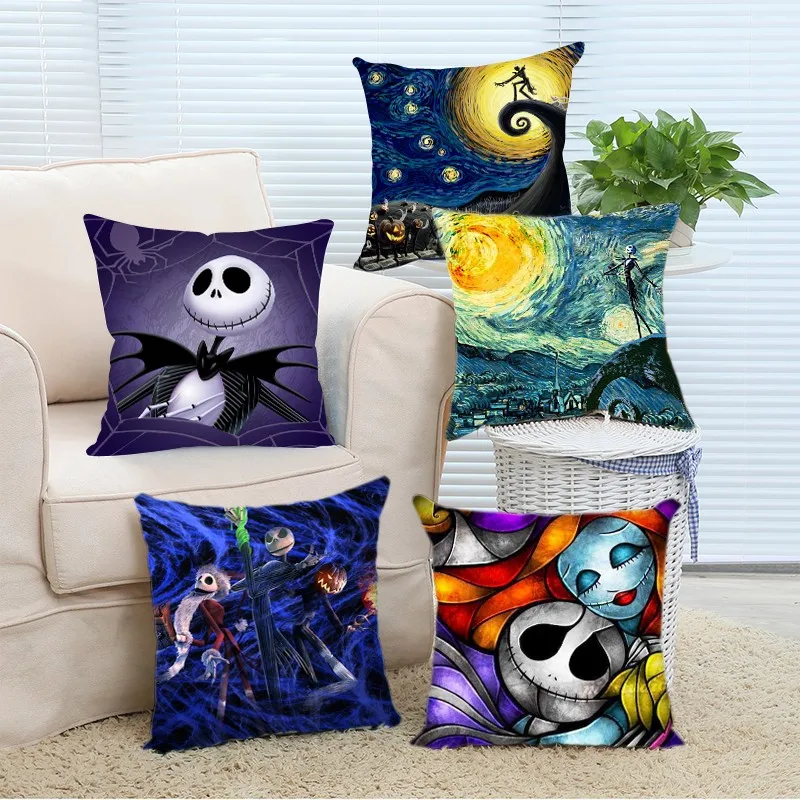 

Starry Night The Nightmare Before Christmas Square Cushion Cover Cushion for Living Room Bedroom Bedroom Large Gift for Friend