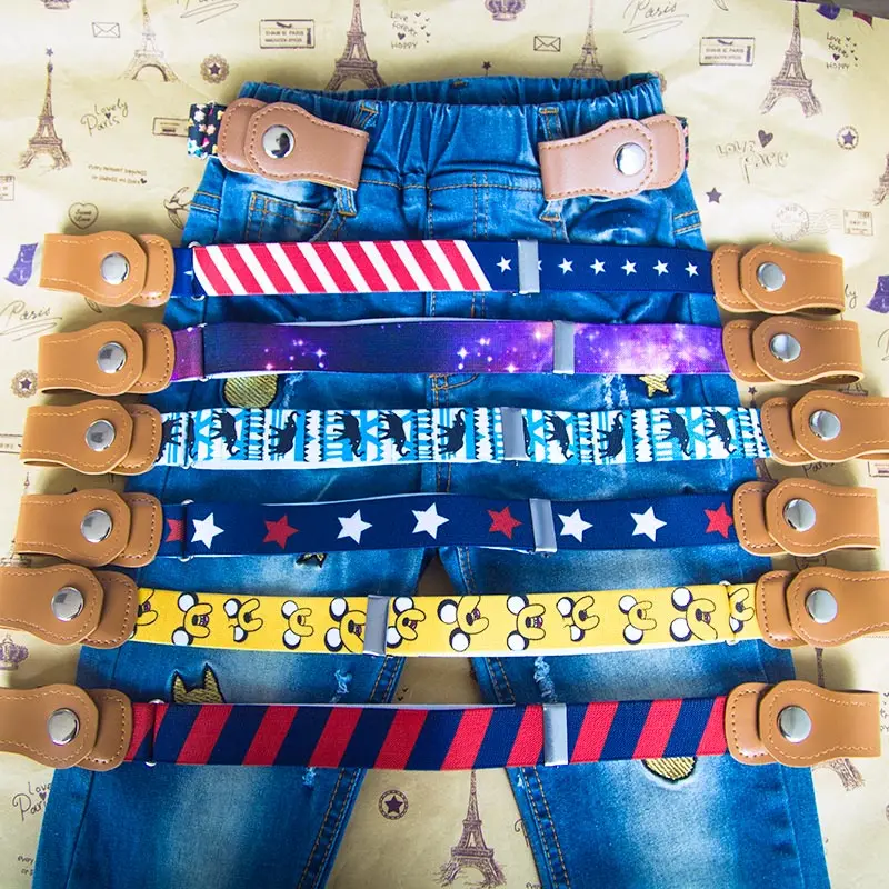 Kids Buckle-Free Elastic Belt Waist Adjustable Child Belts No Buckle Professional Children Belts for Toddlers Stretch Boys Girl