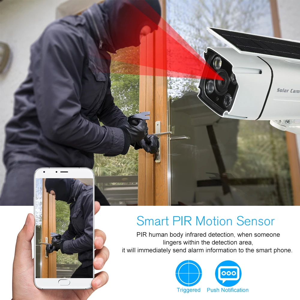 Открытый WIFI беспроводной водонепроницаемый 1080P 2.0MP солнечная батарея мощность