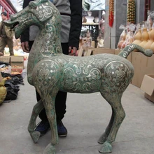 USPS в США S3381 Китай Династия Королевский Дворец Бронза Позолоченного Серебра Дикое Животное Лошадь Скульптура