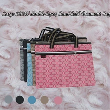 2016 new zipper Oxford cloth document file bag large sizes waterproof double layer holder computer folders filling products