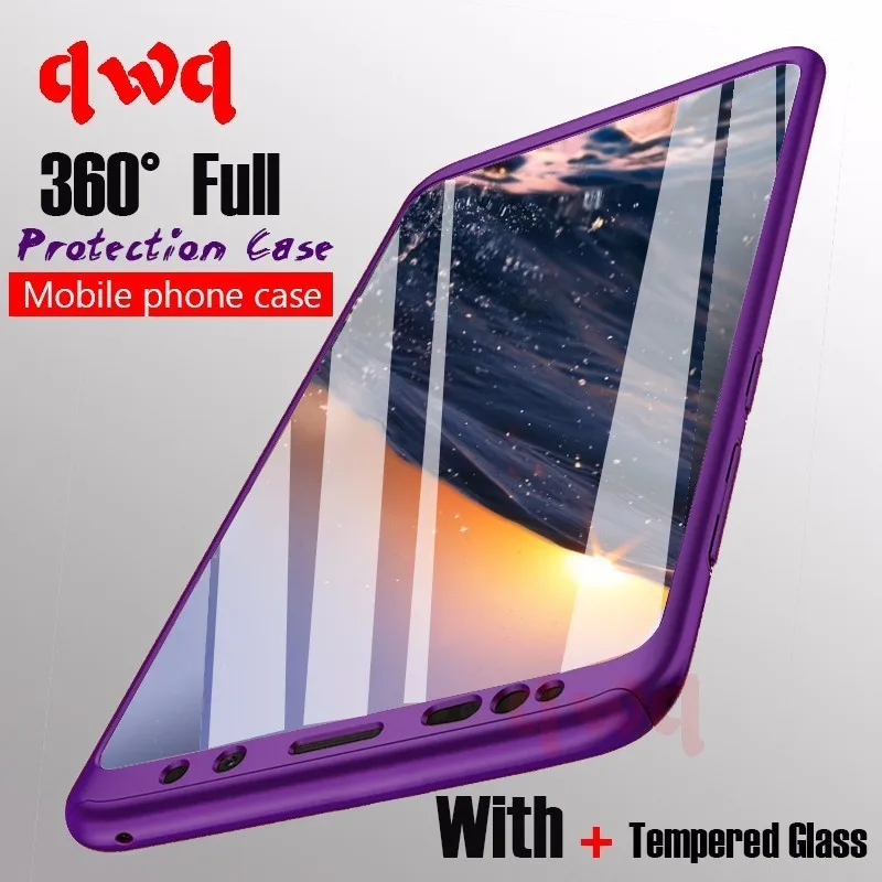 360 Full Cover Case With Glass For Samsung Galaxy A6 Plus A8 2018 J3 J5 J7 2017 EU A3 A5 A7 2016 Shell |