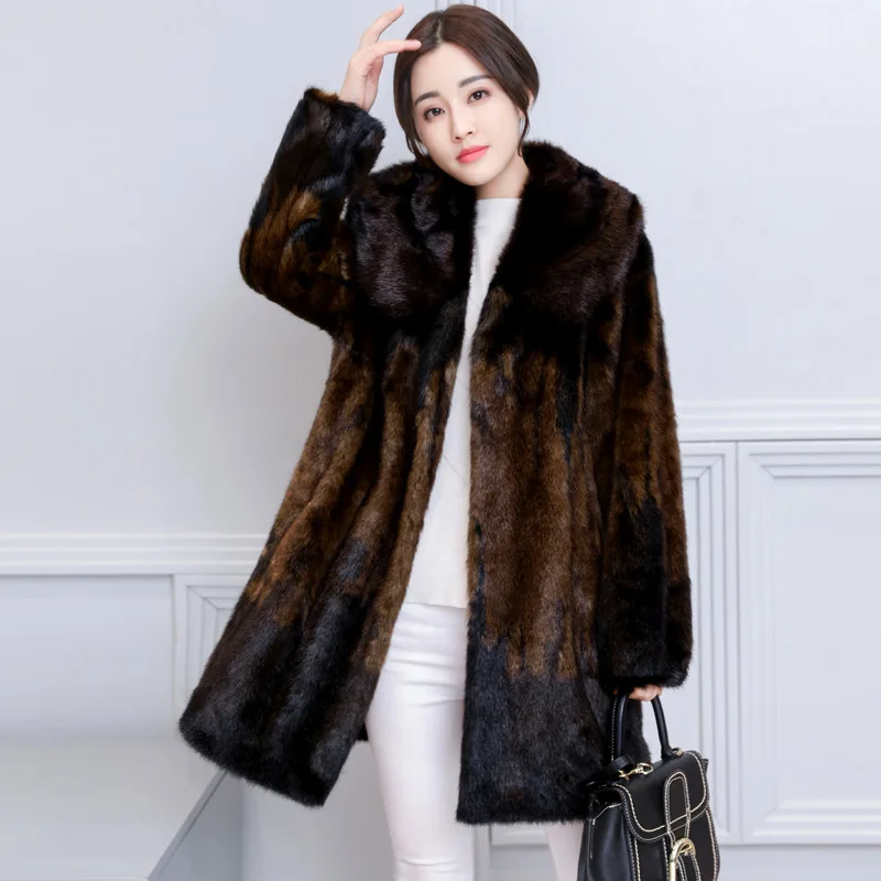 Moyen Vison Ms 3xl M Haute Photo Femmes 2018 Mode Color Manteau Long Nouvelles D'hiver De Taille Qualité Fourrure Grande Lâche AOgyyBqfW