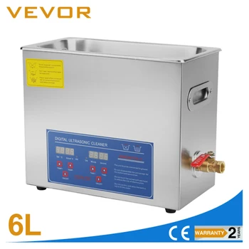 

VEVOR Commercial Ultrasonic Cleaner 6L Heated Ultrasonic Cleaner with Digital Timer Jewelry Watch Glasses Cleaner Large Capacity