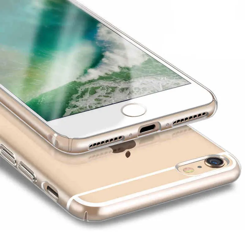 Прозрачный Жесткий ПК чехол для телефона iPhone 7 8 6 6S Plus X XS Max XR 11 Pro 5 5S SE ультра тонкий