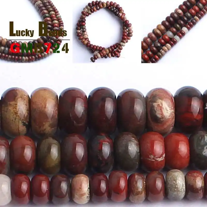 

Round Natural Spacer Beads Red Jaspers Stone Rondelle Beads 15inches Strands 6/8/10mm For Jewelry Making DIY Bracelets Necklace