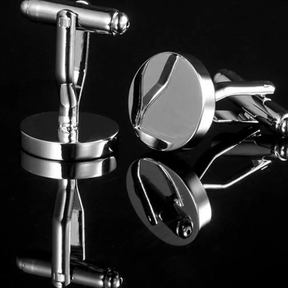 Luxury Shirt Cufflink For Mens Casual Round Shape Business Casual Cuff Buttons Silver Cuff Link Gemelos Men Jewelry