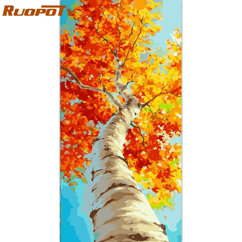 Buy RUOPOTY 60x120cm Frame Tree DIY Painting By