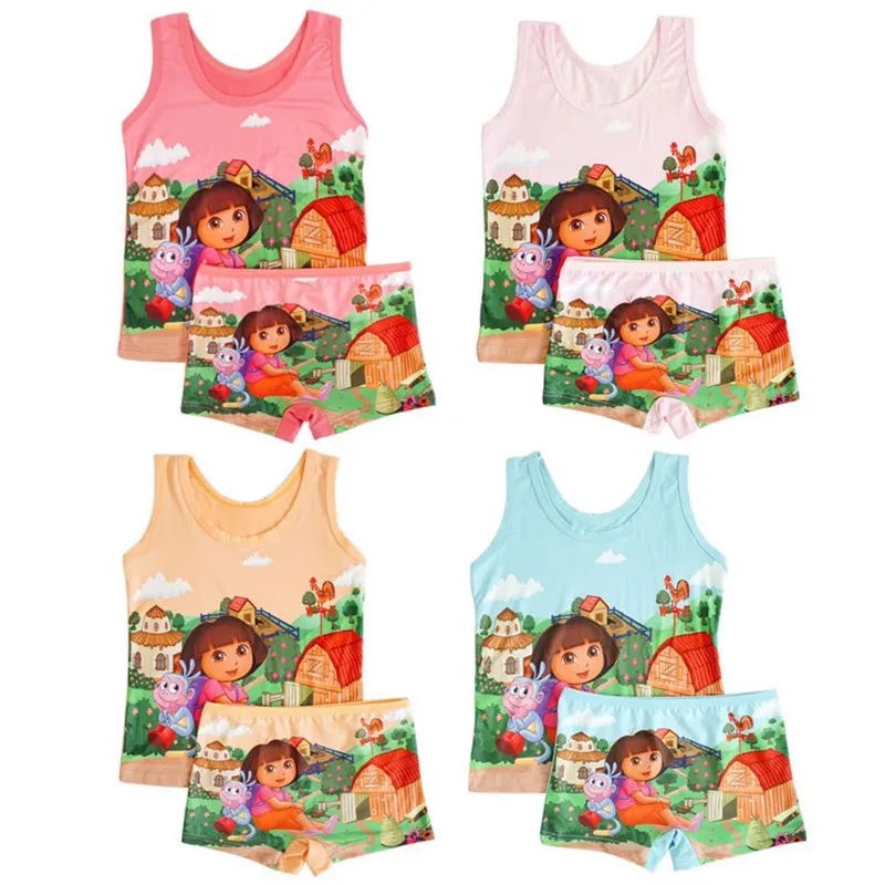 Детские пижамные комплекты для девочек Летняя Пижама с изображением Анны и Эльзы для маленьких мальчиков и девочек, комплект с жилетом и штанами, детская одежда для сна Домашняя одежда с суперменом - Цвет: color sent randomly