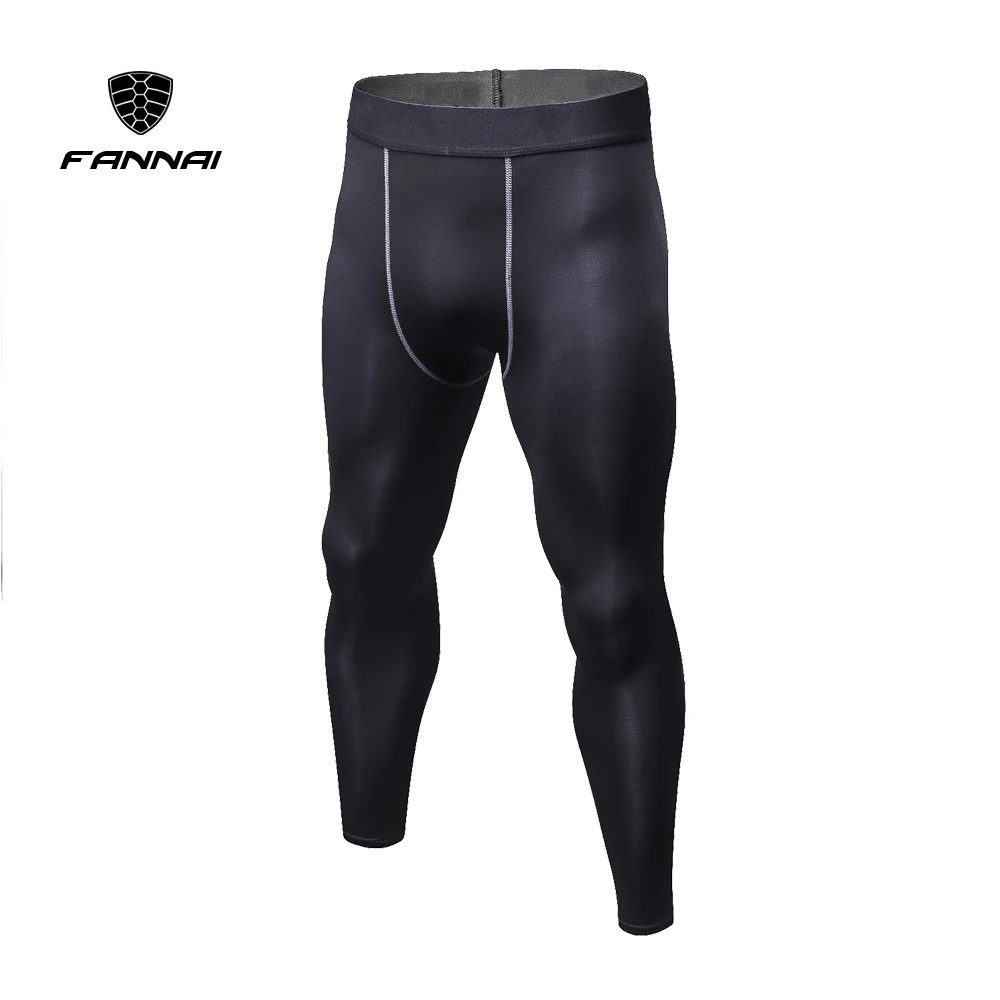 Для мужчин компрессионные брюки для бодибилдинга Профессиональный штаны для бега фитнес быстросохнущая обтягивающие леггинсы Для мужчин s чистый цветные колготки брюки - Цвет: Black1022