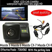 Wifi камера 2.4HG SONY пзс-hd вид сзади автомобиля обратный цветная камера ночного видения для Mazda 3 Mazda 6 Mazda CX-7 Mazda CX-9