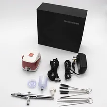 Аэрограф Комплект аэрографа двойного действия Мини Красота с компрессором мини-распылитель для дизайна ногтей Живопись торт воздух-щетка чистый набор