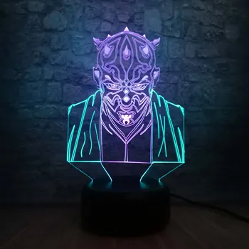 

Star Wars Darth Maul Vassal Knight Figure Lamp Mixed Colors 3D LED Lamp Touch USB Led Room Night light Mood Teen Kids Gift Toys