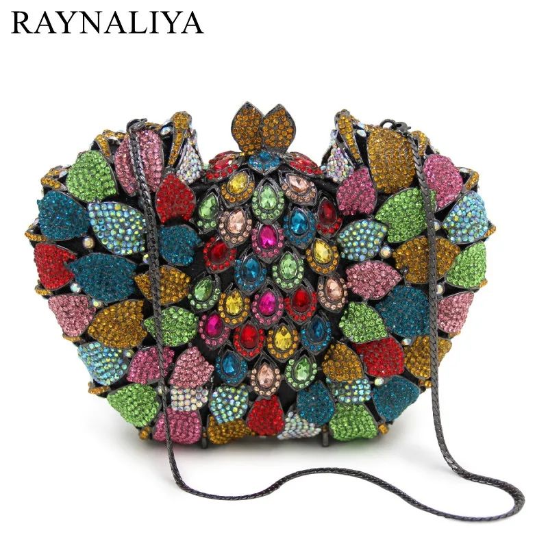 

Luxury Diamante Evening Bags Octagon Colorful Clutch Bag Women Party Purse Bags Crystal Sacoche Pochette Handbags Smyzh-e0037