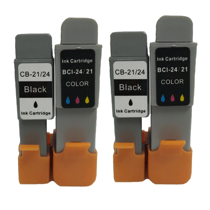 Vilaxh 4 шт. Φ совместимый чернильный картридж для canon bci21 bci24 Canon PIXMA iP1000 iP1500 iP2000 MP110 MP130