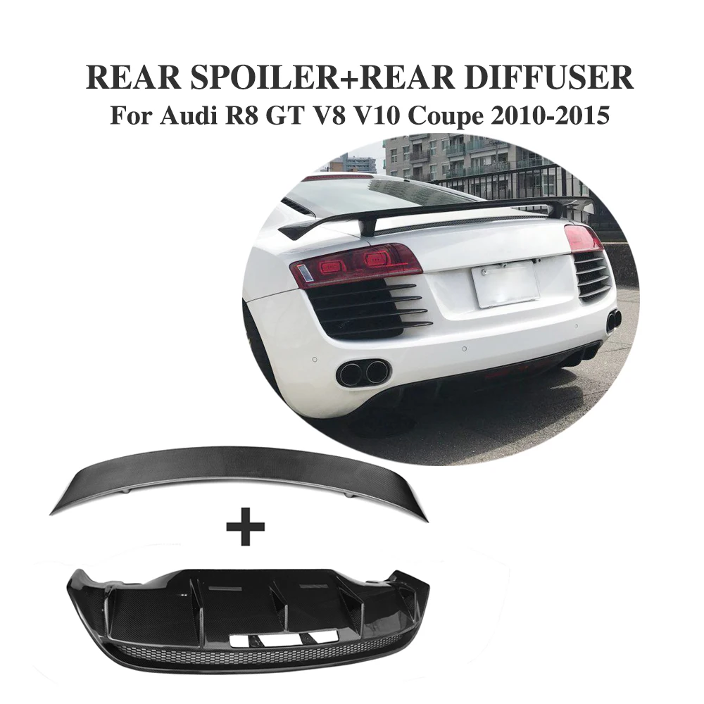 Задний спойлер для багажника из углеродного волокна диффузор Audi R8 GT V8 V10 2010 2015 2