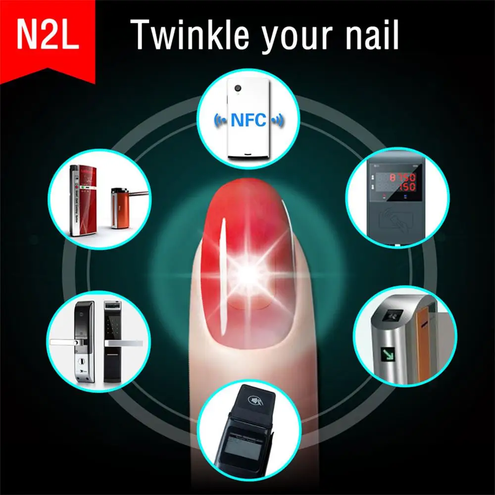 1 шт. новые носимые смарт-наклейки для дизайна ногтей, имитирующие IC карты N2L/N2M/N2F NFC, украшения для смартфонов, маникюрные наконечники, сделай сам, Прямая поставка