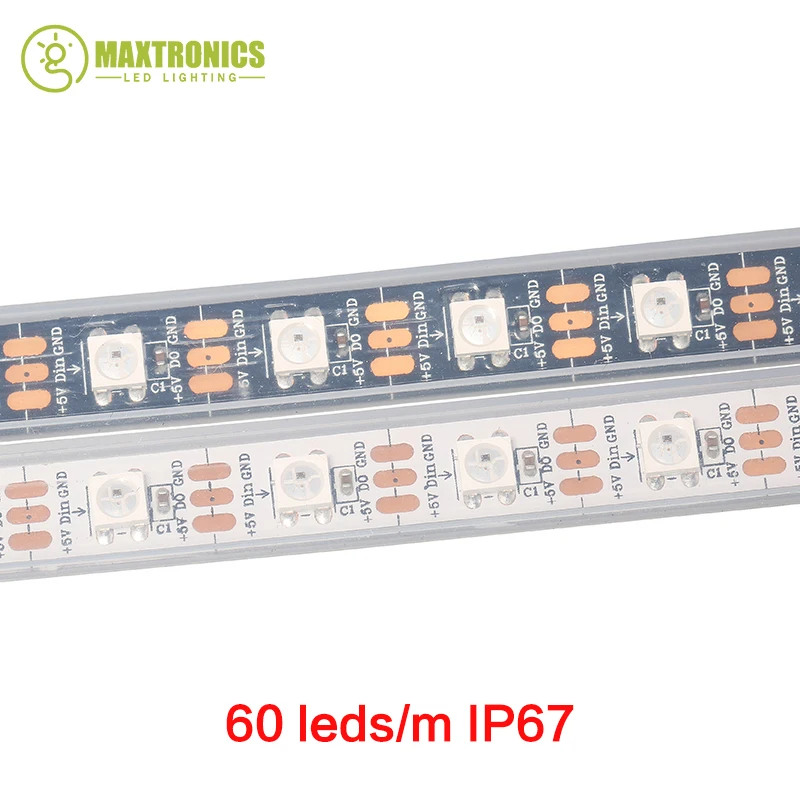 1 м/4 м/5 м WS2812B Smart led пикселей полосы, черный/белый печатных плат, 30/60/144 светодиодов/m WS2812 IC; WS2812B/м 30/60/144 пикселей, IP30/IP65/IP67 DC5V