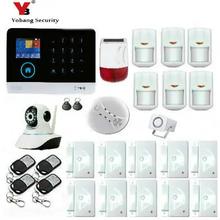 

YoBang Security Wireless GSM GPRS Touch Screen Smart Home Security Alarm System With Solar With Solar Alarm And Smoke Alarm .