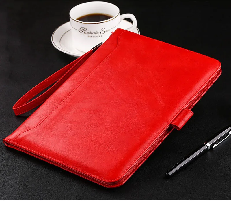 Чехол для iPad Air 1 Air 2, роскошный кожаный бизнес-Чехол-книжка с подставкой, карманный автоматический смарт-чехол для Apple iPad, чехол-сумка - Цвет: Красный