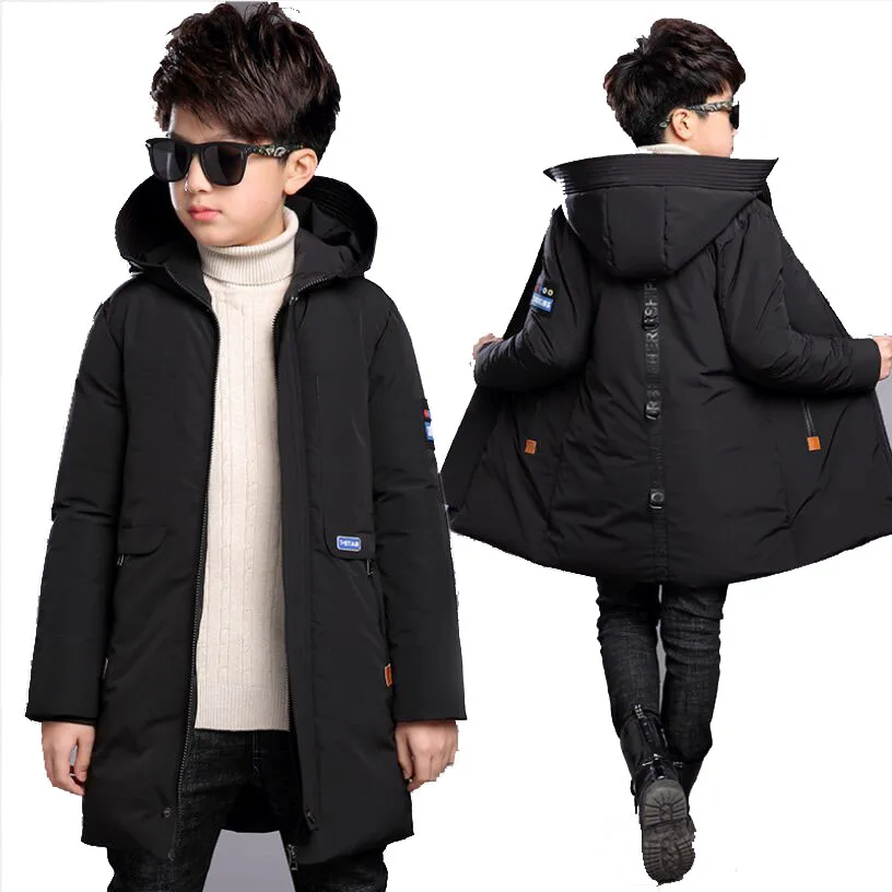 

-30 Children's Winter Jackets Cotton Clothing Winter 2018 Fashion Long Thick Warm Coat Windproof Outerwear & Coats Fit 4-15T