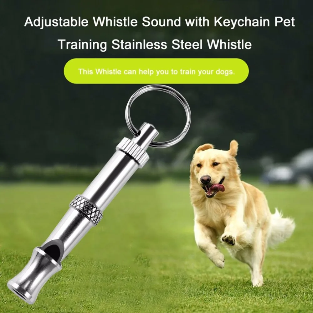 New 1Pc Hot Pet Dog Training Adjustable Whistle Sound Products For Puppy Stainless Steel Key Chain | Дом и сад