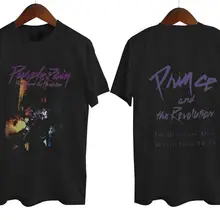 Футболка Prince-фиолетовый Rain Tour 84-85 N футболка с короткими рукавами хлопковый топ, футболка, крутой дизайн, 3D футболки размера плюс