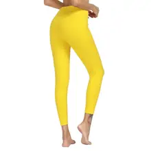Для женщин кальсоны йоги одноцветное Высокая талия Push Up энергии бесшовные спорт Tight Леггинсы для фитнеса Тренажерный зал Бег животик управление мотобрюки
