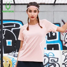 Vansydical спортивные шорты с коротким рукавом женские шорты для занятия йогой из дышащей сетки фитнес тренировки бега футболки спортивная одежда для бега Топы