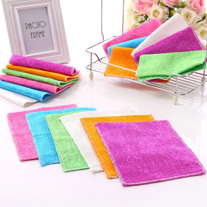 Hot Korean Bamboo Clean Towel 18x23cm Dish Wash Towel absorbent bamboo