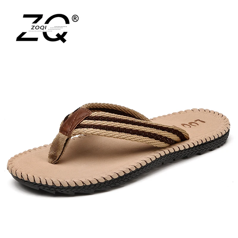 

2018 Summer New Summer Men Flip Flops Fashion High Quality Male Stripe Flat Bath Slippers Sandals Indoor & Outdoor Slippers