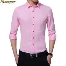Лидер продаж, новая мужская рубашка с длинными рукавами, осенняя Новая модная дизайнерская Однотонная рубашка хорошего качества, облегающие деловые рубашки больших размеров 5XL
