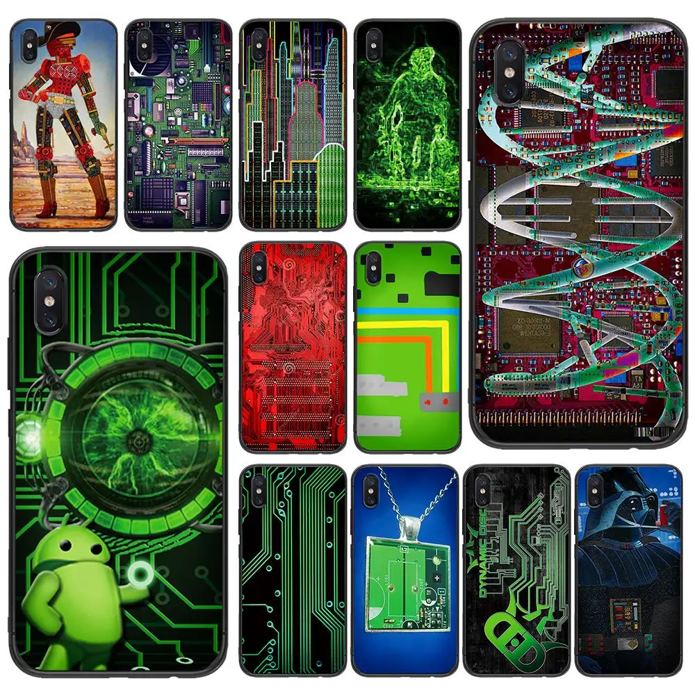 

Circuit board Soft TPU For Xiaomi Redmi Mi6 8 9 A1 A2 F1 Plus Case Redmi 5 /5Plus M8 Lite Silicone Phone Back Case