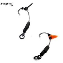 6 шт. готовые комплекты для ловли карпа ronnie rig, тефлоновые крючки, термоусадочная трубка, немецкие крючки, пробки, поворотный винт