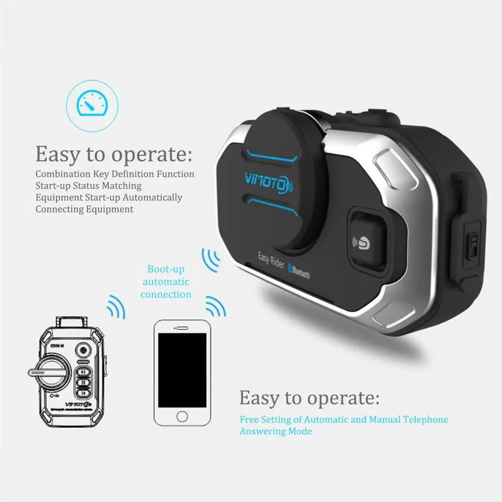  Englisch Version Easy Rider Vimoto V8 Headset Helm Motorrad Stereo Kopfhörer Für Handy Und Gps Radi