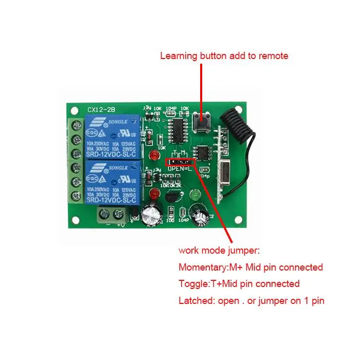 Дальняя дистанция 12 В 2CH DC12V 10A реле 2 CH Беспроводной RF пульт дистанционного управления переключатель для гаражной двери ворот лампа открывания окон