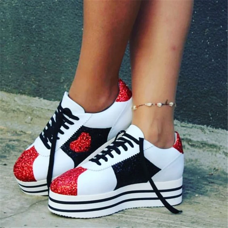 

Fashion Embroidery Rose Platform Leather Brogues Oxford Women Casual Shoes Lace Up Espadrille Flat Loafers Casual Shoes Woman