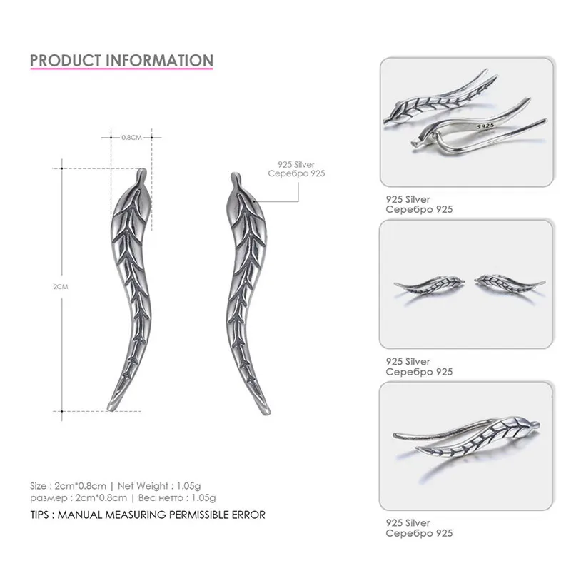 CC Серебро 925 серьги для Для женщин листьев серьга-Имитация офисные Мода Jewelry вечерние подарок Brincos Bijoux Femme CCE530