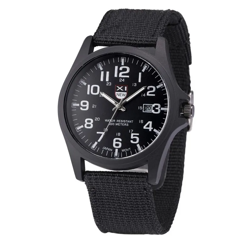 automatic quartz watch XINEW Nylon Strap Watches Men Casual Auto Date Quartz Watch Military Army Green Watch Simple Analog Sport Man Wrist Watch Quartz Watches real	 Quartz Watches