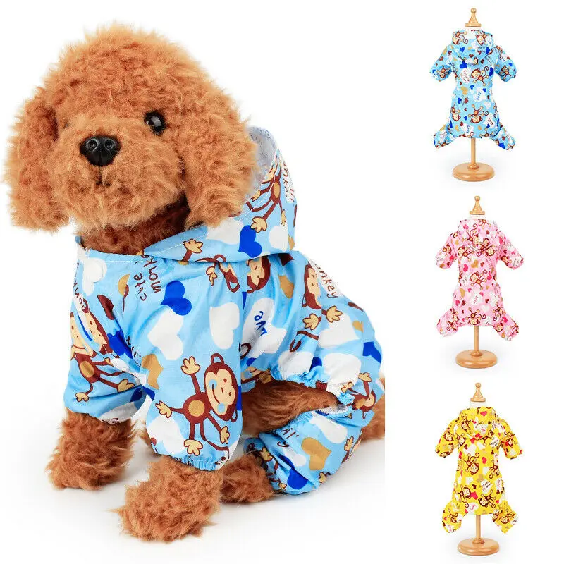 

Waterproof Dog Hooded Raincoat Rain Coat Pet Jacket Puppy Clothes Costume
