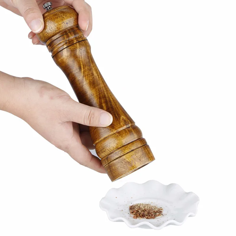 50pcs Wholesale Pepper Mills 8.7 inch Wooden Pepper Sauce Spice Salt Corn Mill Grinder Hand