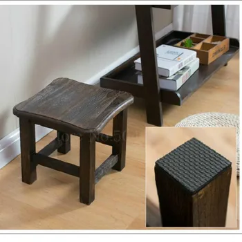 

Children's solid wood stool fashion creative bench adult home living room sitting stool low stool wood change shoe square stool