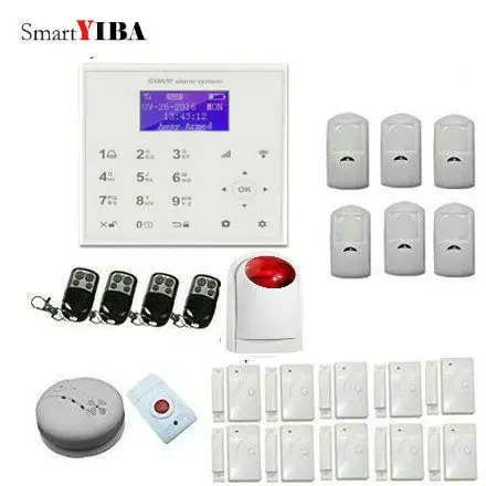 

SmartYIBA 720P WiFi IP Camera For Alarm System WIFI GSM Safety System For Home Protection Fire/Smoke Sensor Motion Alarm Kits